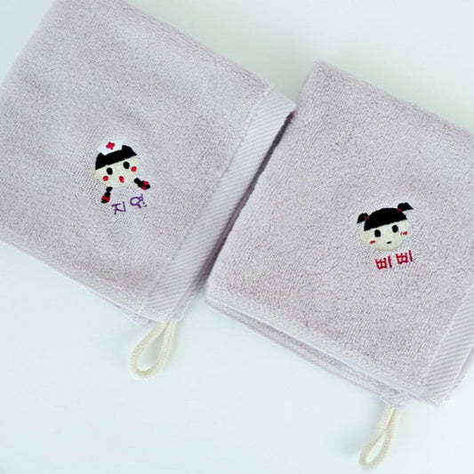 ※予約販売【cherry's cake】Kidsカスタムハンドタオル(Purple)