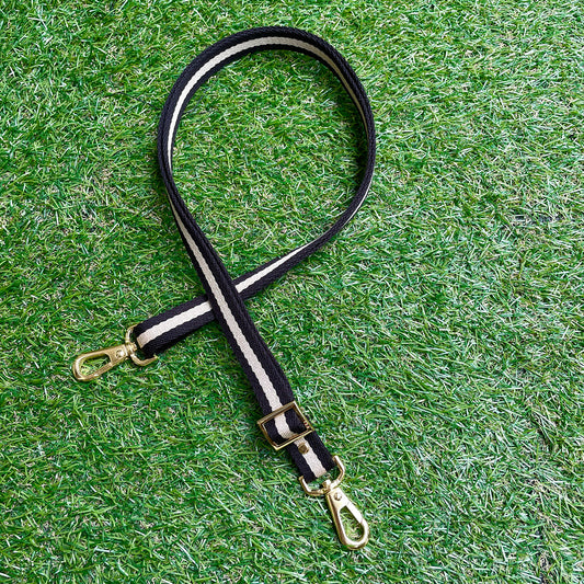 ※予約販売【HOSU】HOSU stripe dog strap(20mm)/Black×Ivory