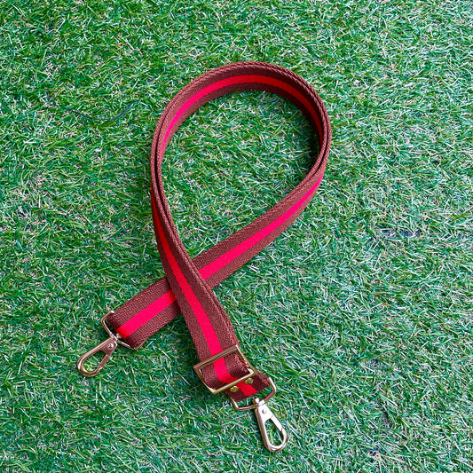 ※予約販売【HOSU】HOSU stripe dog strap(30mm)/Red×Brown