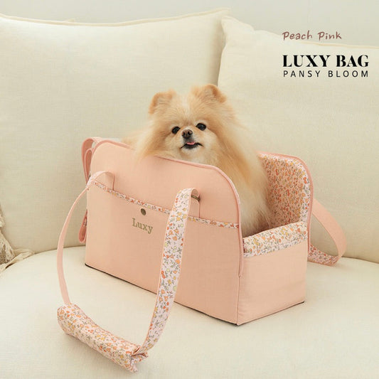 ※予約販売【WandookongMom】Luxy Bag ネーム刺繍入りキャリーバッグ（Peach Pink）