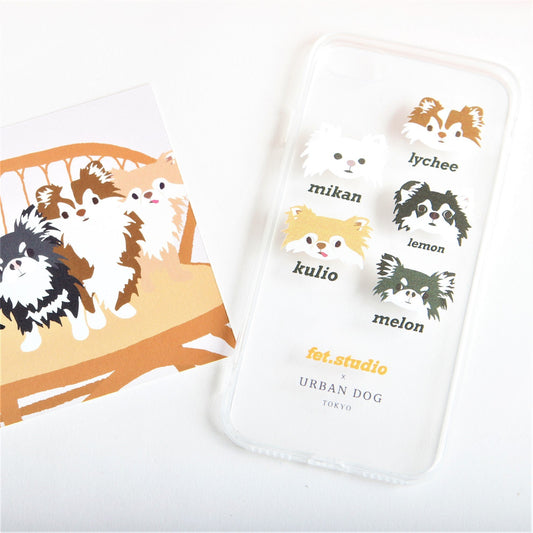 ※予約販売　5匹【fet.studio × URBAN DOG TOKYO】Clear face Iphone case（5匹）