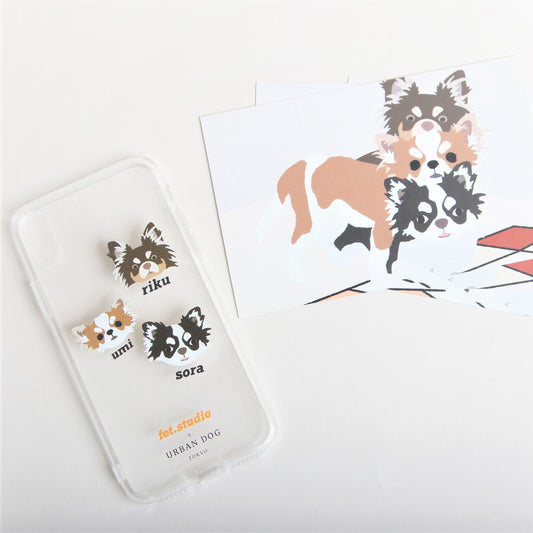 ※予約販売　3匹【fet.studio × URBAN DOG TOKYO】Clear face Iphone case（3匹）