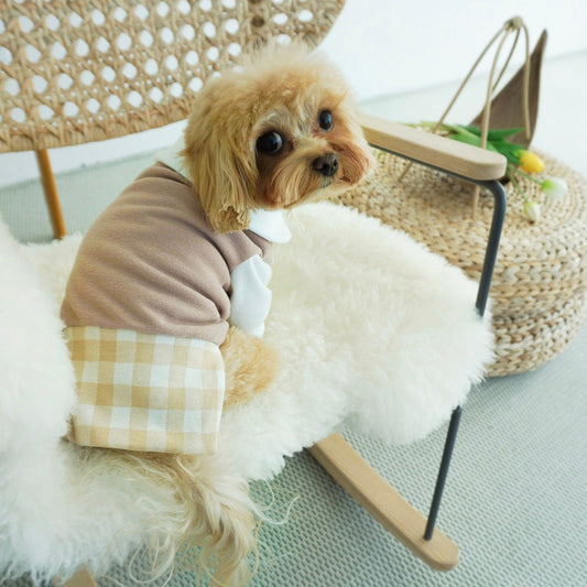 ※予約販売【cherry's cake】Battenberg check T-shirt （ベージュ）