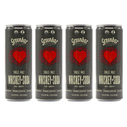 【送料込】オーガニック カクテル缶シングルモルトハイボール (SINGLE MOLT WHISKEY+SODA) 355ml×4缶パック