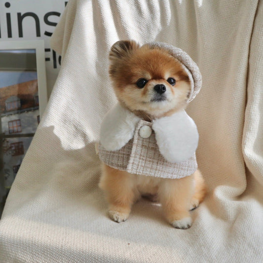 即納【Hi Yeboo】Tweed Cape（BEIGE）