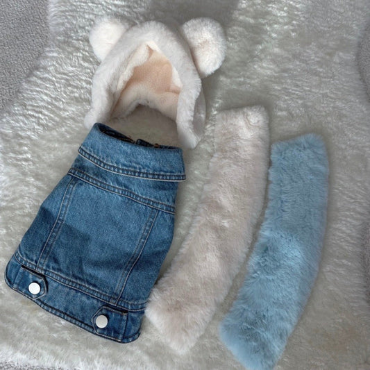 ※予約販売【Hi Yeboo】Denim Fur Vest（Accessories）