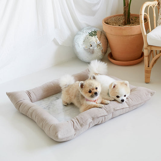 即納【BANDAL.Pet】大理石調 Bianco cool bed（Beige）