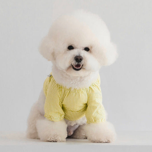 ※予約販売【DA】Pumpkin check tops（イエロー）