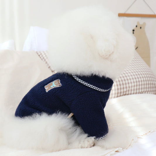 即納【DURANG RURANG】teddy bear fleece jacket（ネイビー）