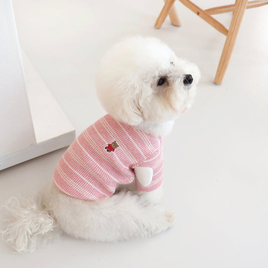 即納【DURANG RURANG】BABY BEAR STRIPE T（PINK）