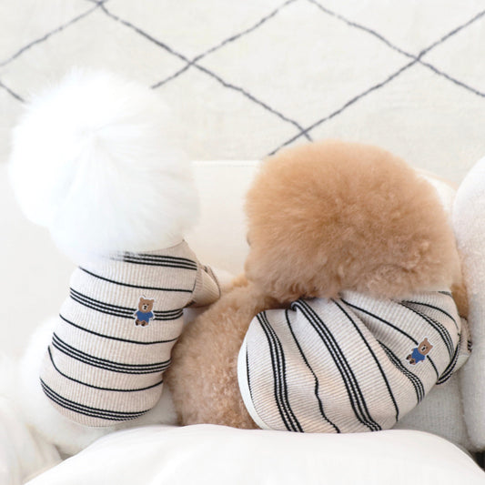 即納【DURANG RURANG】BABY BEAR STRIPE T（OATMEAL）
