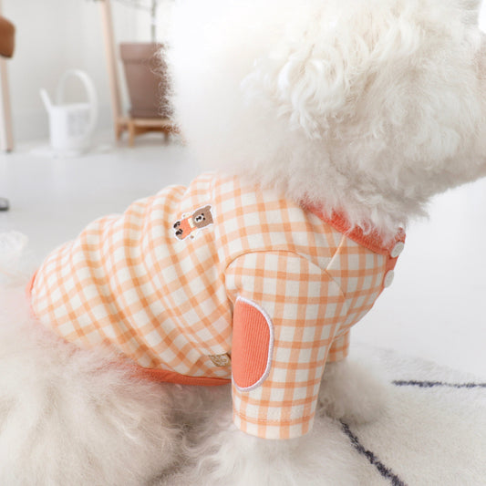 ※予約販売【DURANG RURANG】Baby bear check T-shirt(Coral)