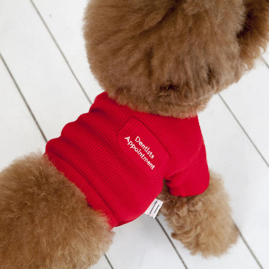 ※予約販売【DA】ワッフルクロップトップ(レッド)