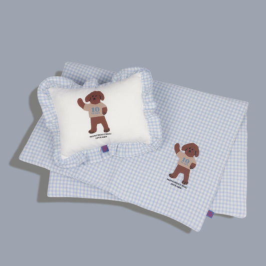 ※※予約販売【monchouchou】HAPPY 10 BLANKET（Blue check）