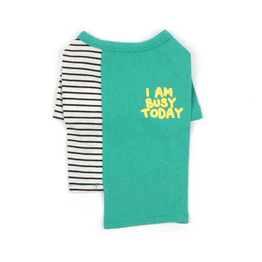 即納【monchouchou】I AM BUSY TODAY T-shirt（グリーン）