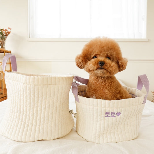 ※予約販売【noutti】Cozy check toy basket（ラベンダー）