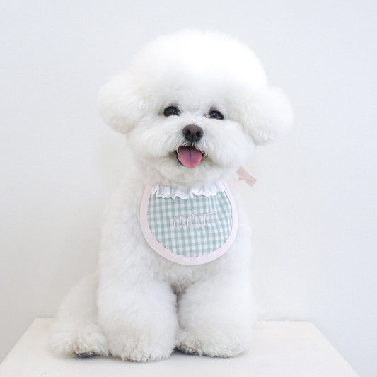 ※予約販売【near by us】my name dog bib（ピンクミント）