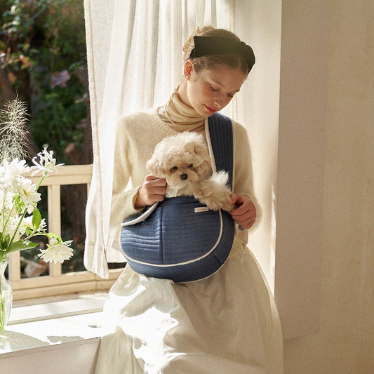 ※予約販売【seoru】classic herringbone pet bag（navy）