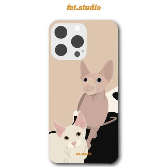 ※予約販売　2匹【fet.studio × URBAN DOG TOKYO】postcard hard Iphone case（2匹）