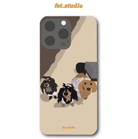 ※予約販売　3匹【fet.studio × URBAN DOG TOKYO】postcard hard Iphone case（3匹）